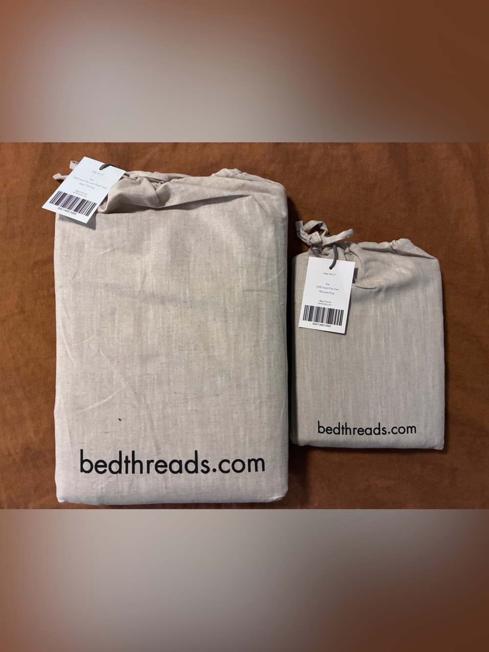 Bed Threads Rust 100% Flax Linen Duvet Cover & Pillowcases KING / CALI KING
